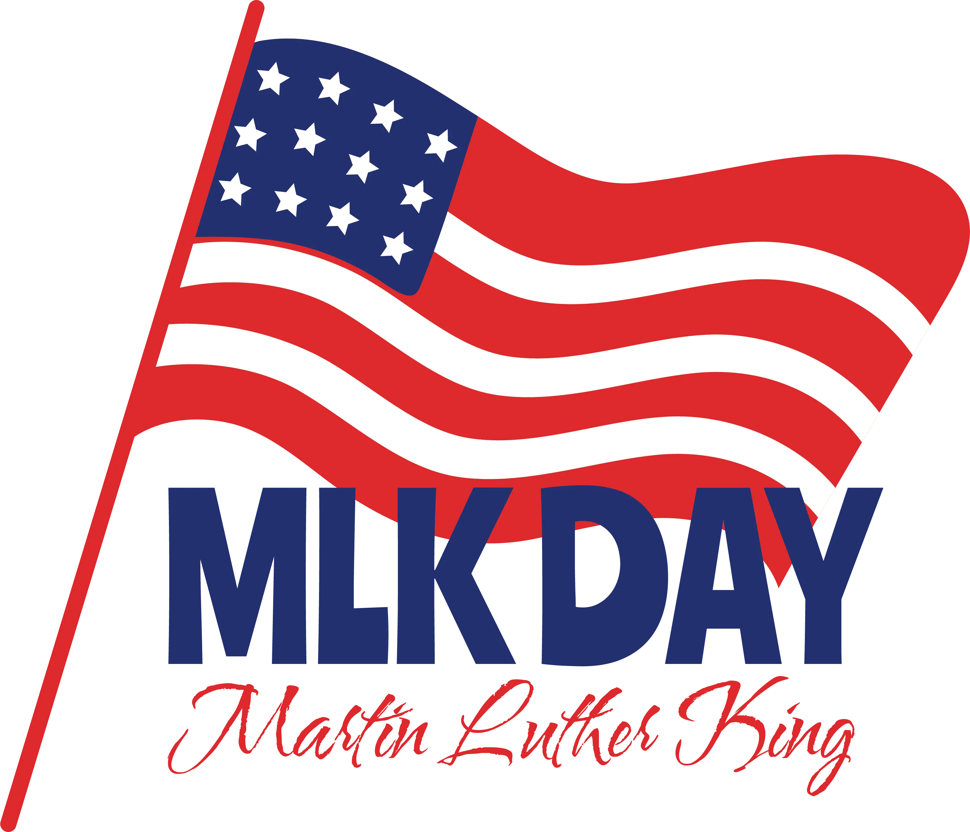 MLK Day With Waving American Flag