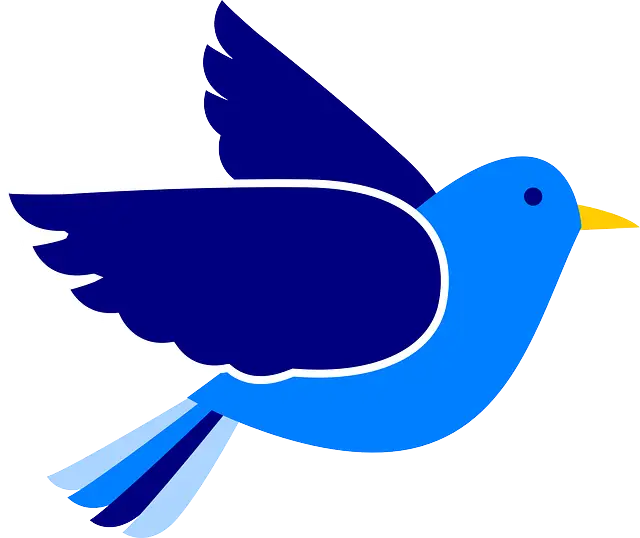 Simple Cartoon Blue Bird Illustration
