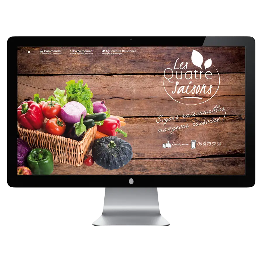 Monitor Displaying Vegetable Website