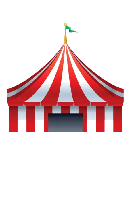 Red and White Circus Tent Illustration