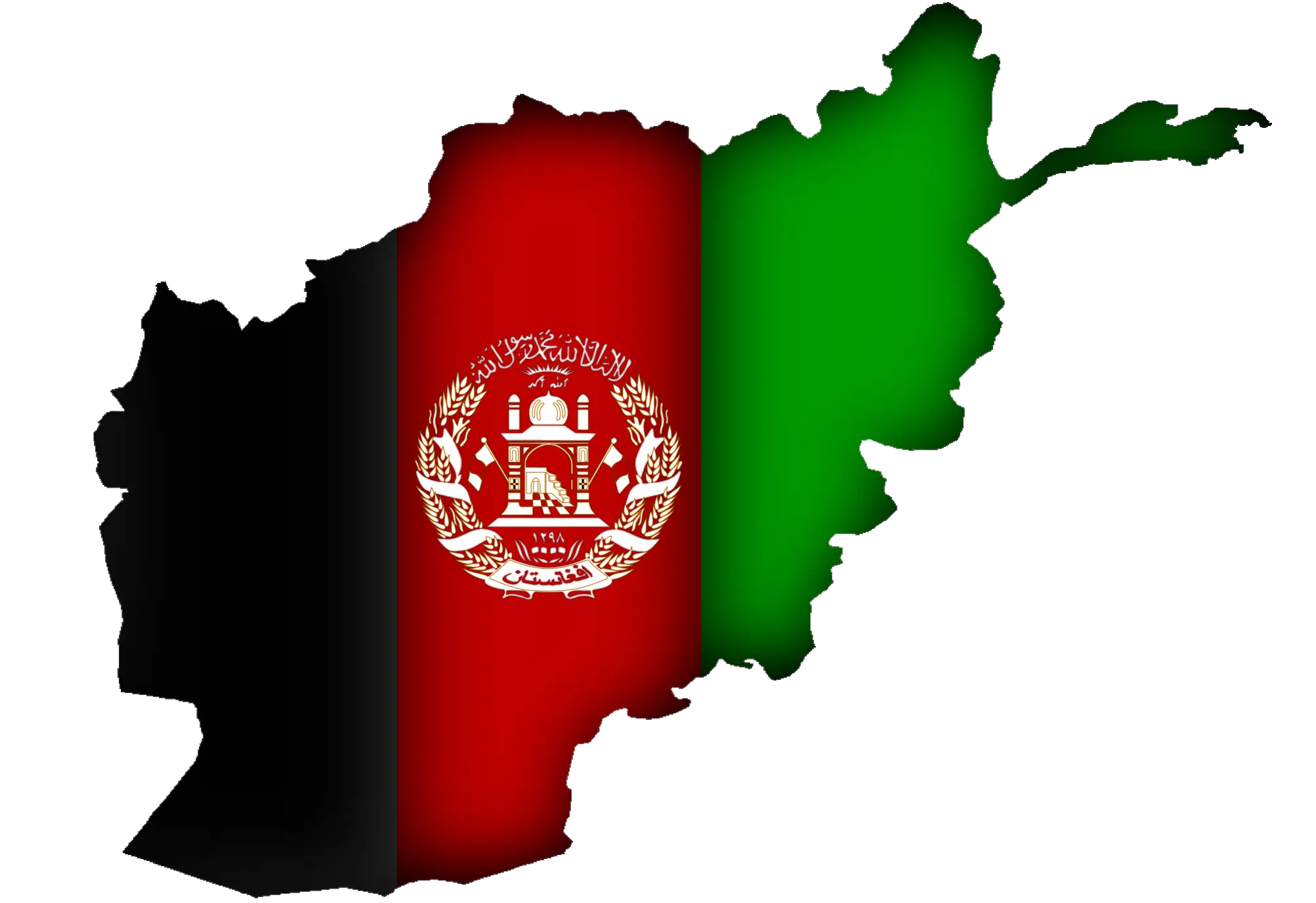 Afghanistan Map with Flag Colors