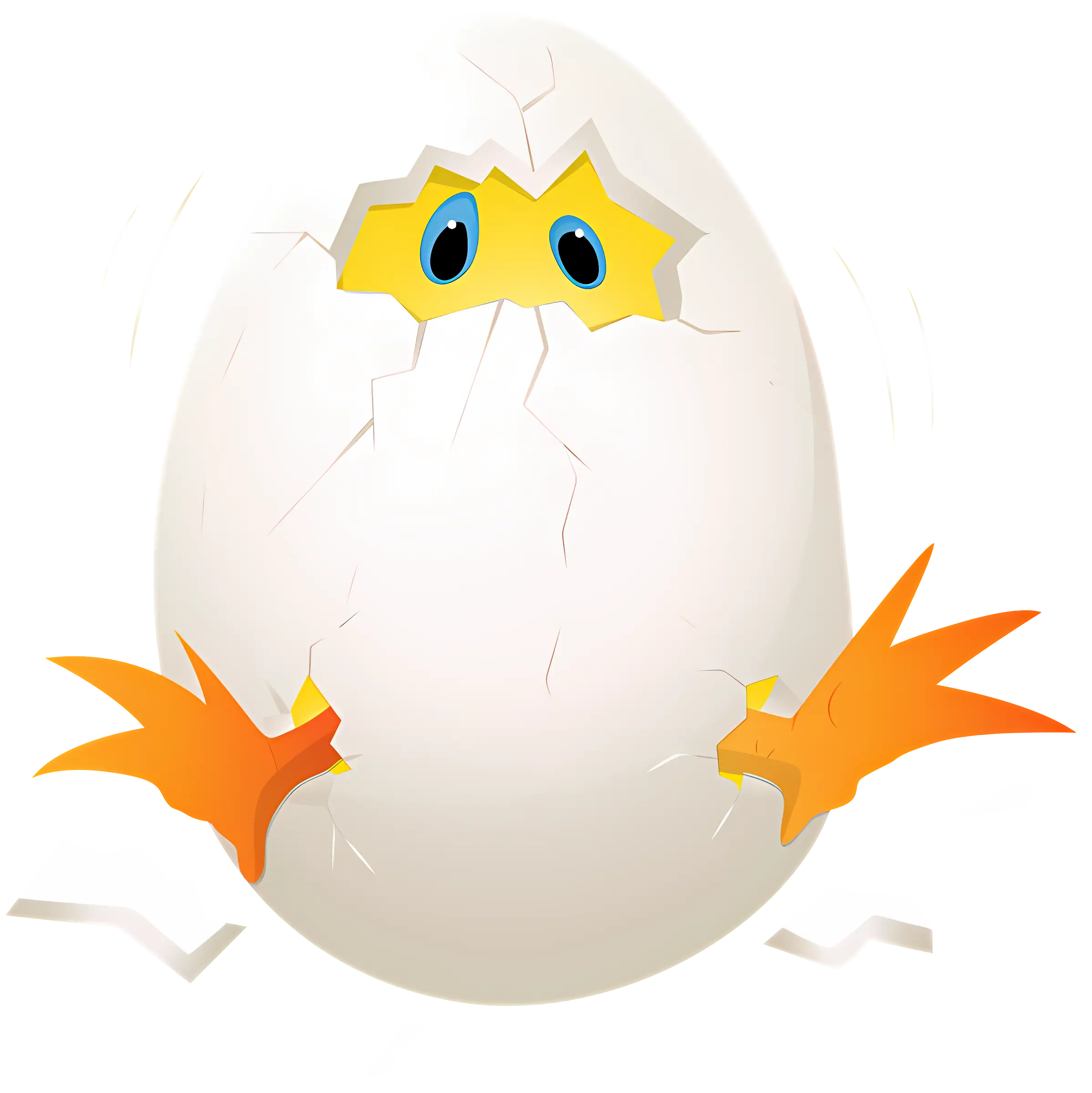 Cracked Egg with Chick Hatching