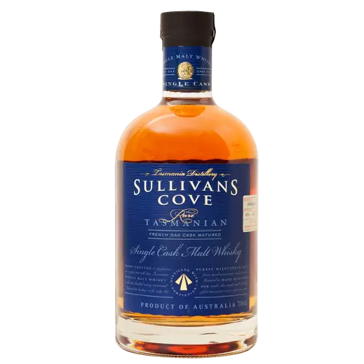 Whiskey Bottle with Blue Label