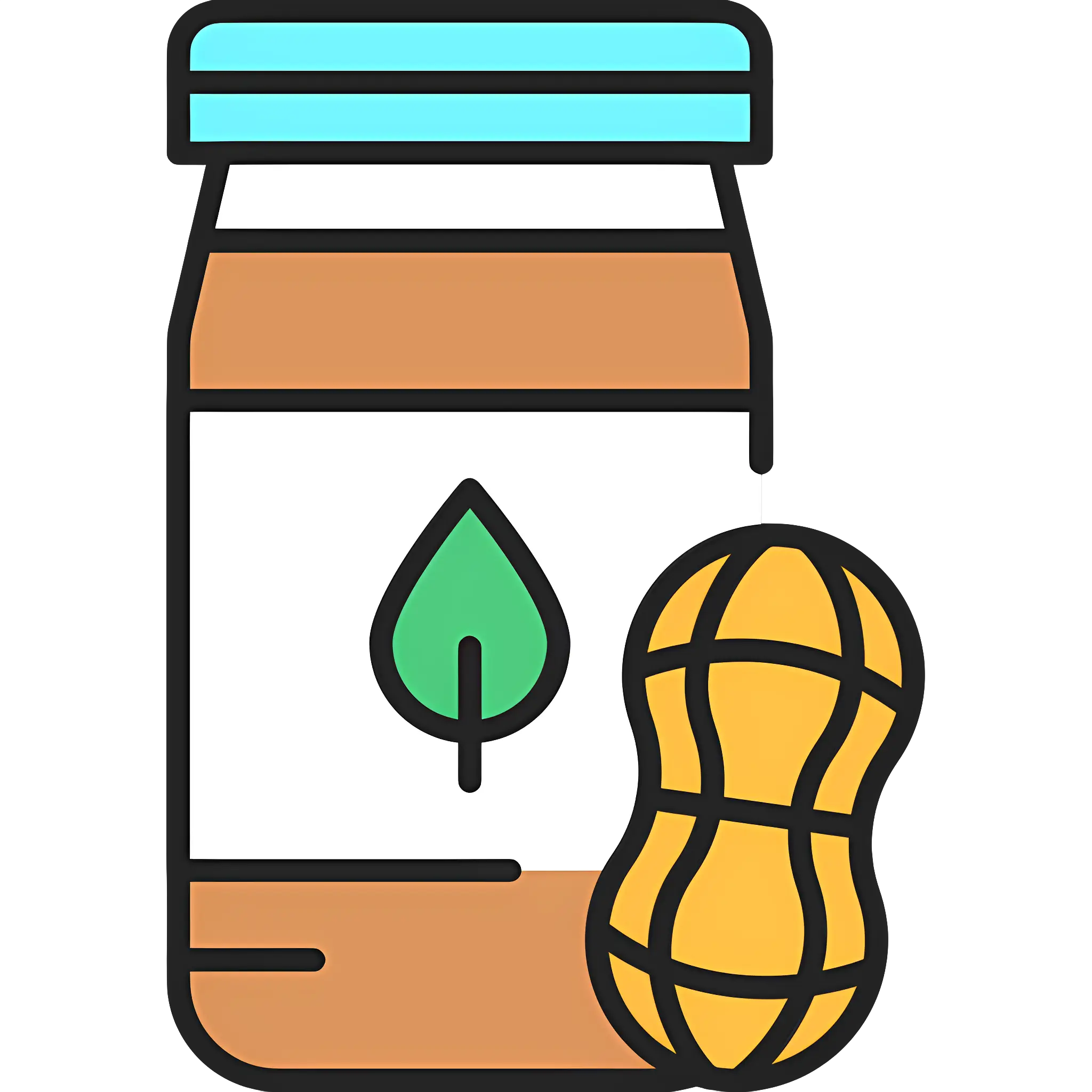 Peanut Butter Jar with Leaf Symbol