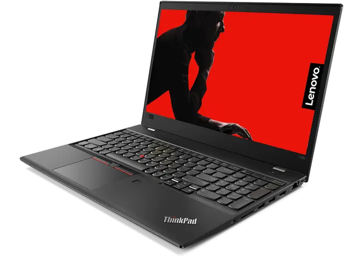 Lenovo ThinkPad Laptop with Red Background