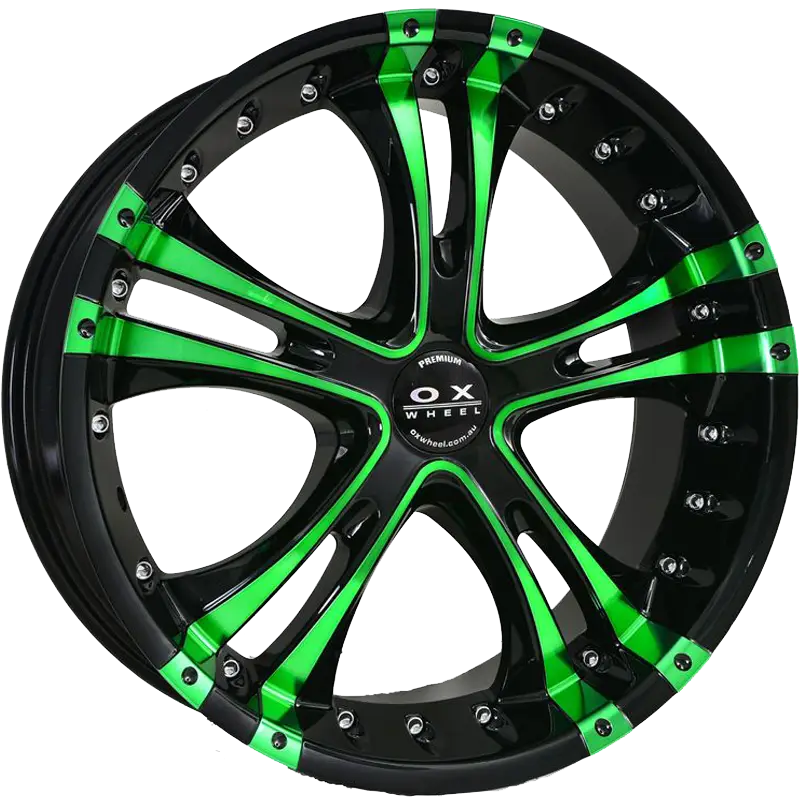 Stylish Green and Black Alloy Wheel Rim