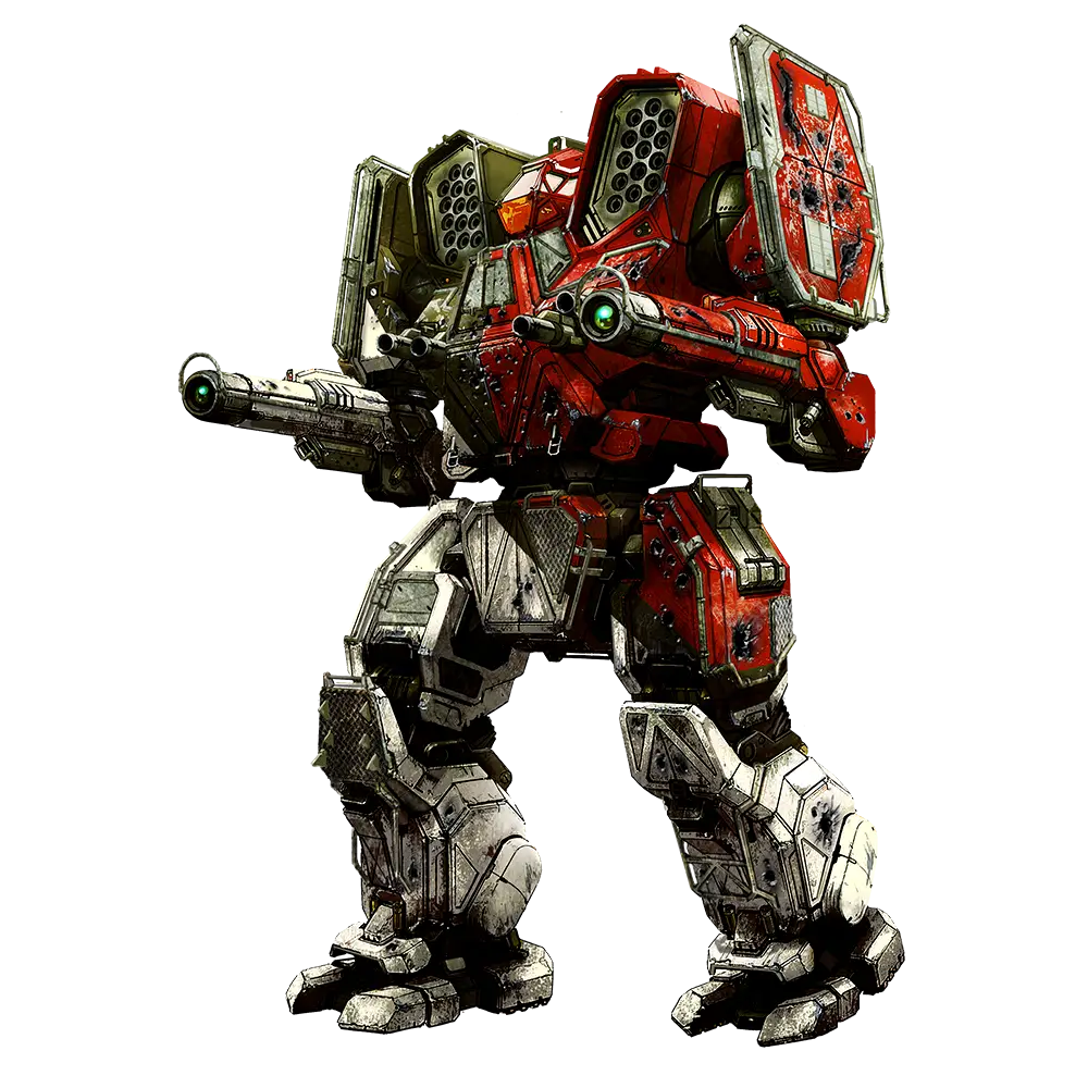 Red and Gray Futuristic Mech Robot Design