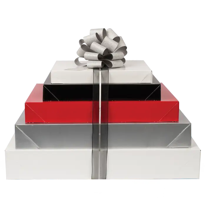 Stacked Gift Boxes with Ribbon
