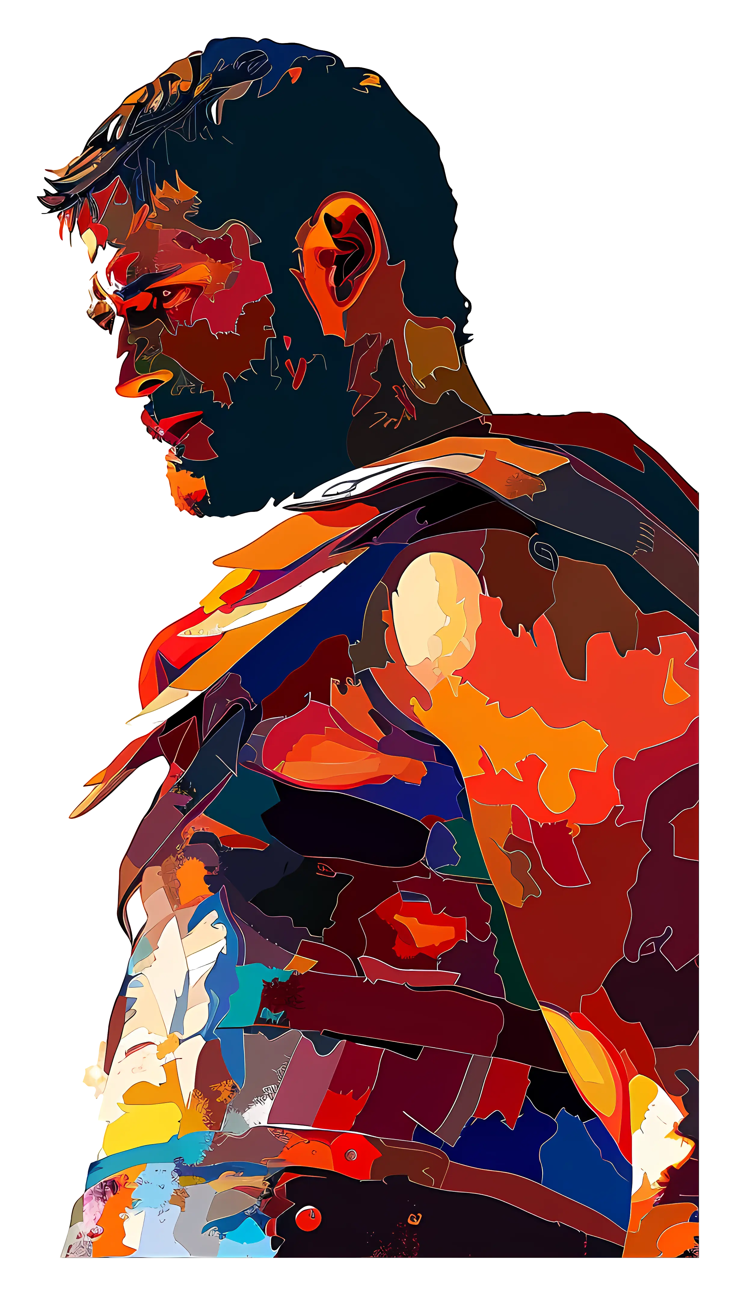 Colorful Warrior in Armor