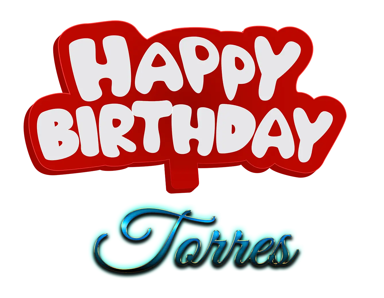 Happy Birthday Text Design with Name