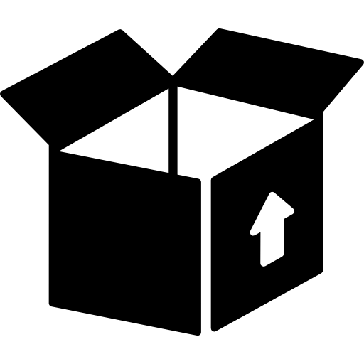 Black Open Box Icon