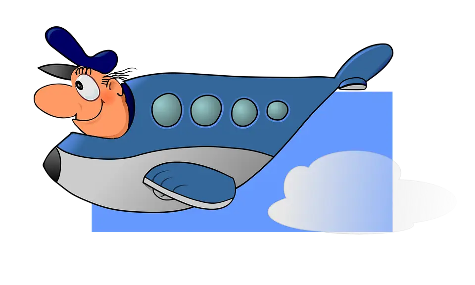 Cartoon Blue Airplane