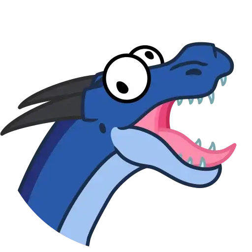 Funny Blue Cartoon Dragon Illustration