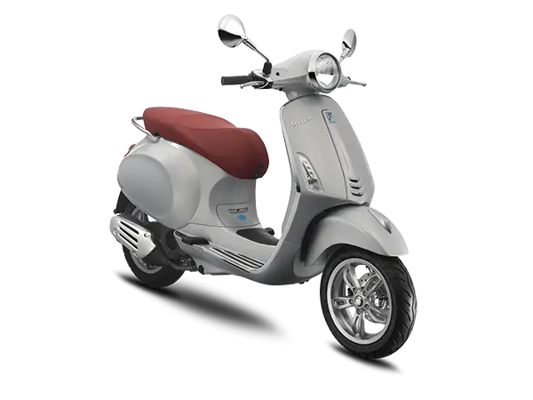 Modern White Scooter with Red Seat