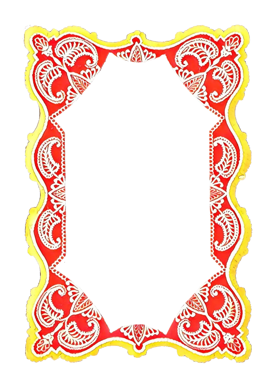 Red and Yellow Ornate Frame