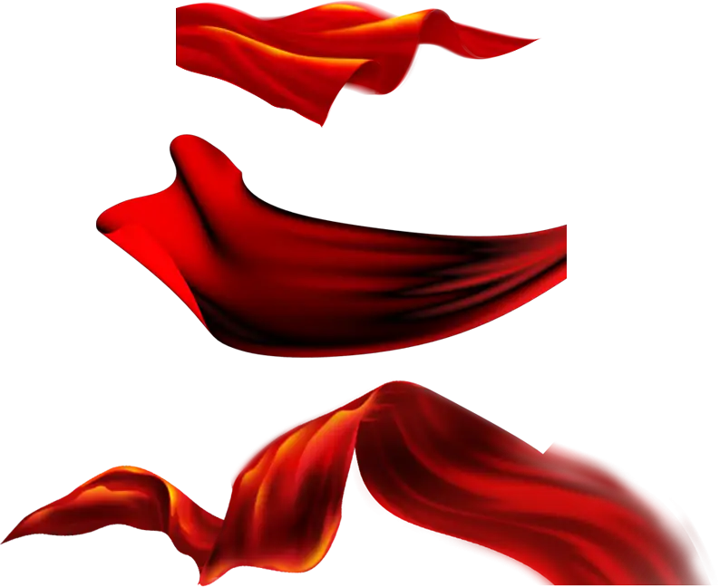 Flowing Red Fabric Design for Decoration