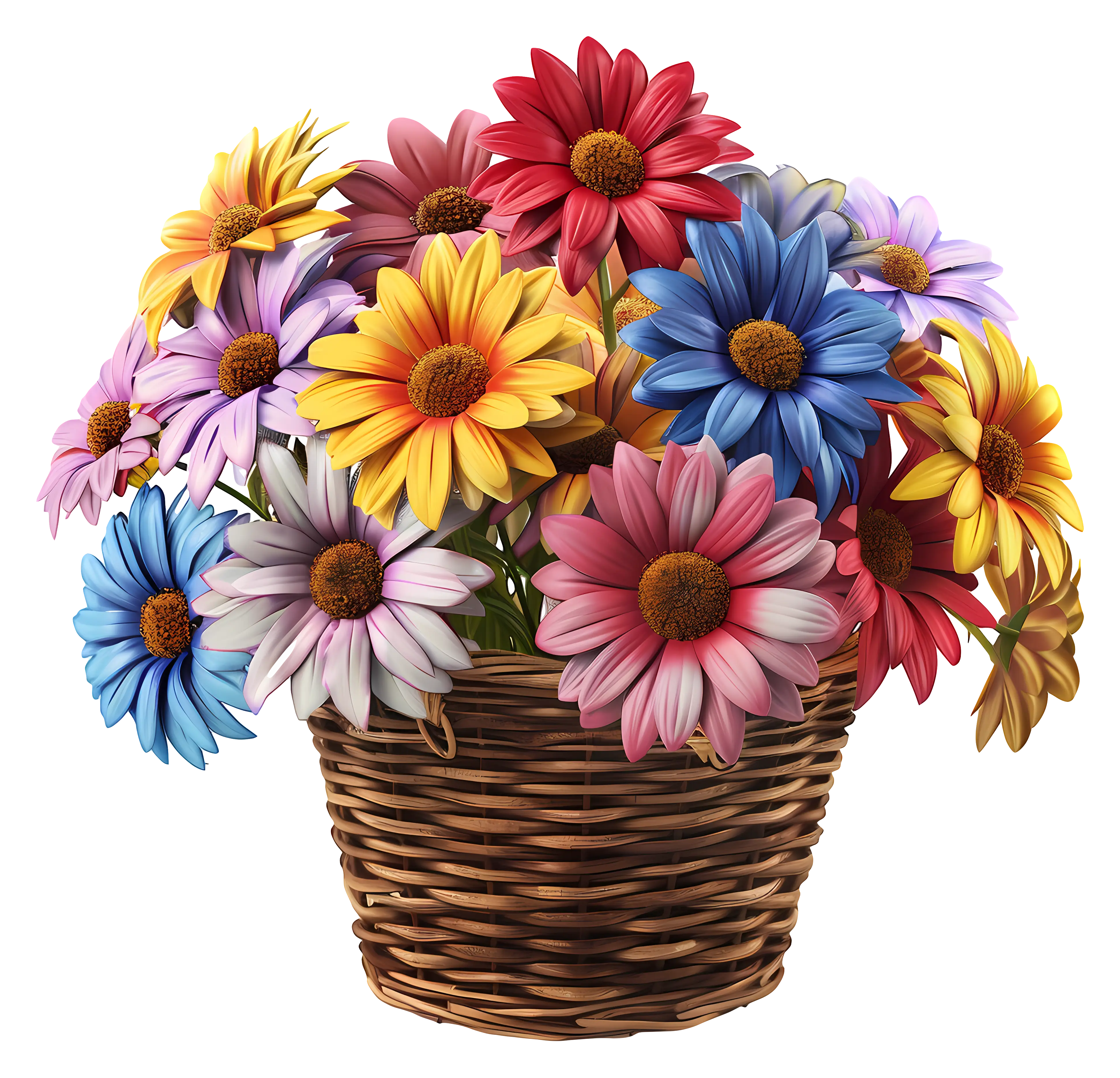 Basket of Colorful Flowers