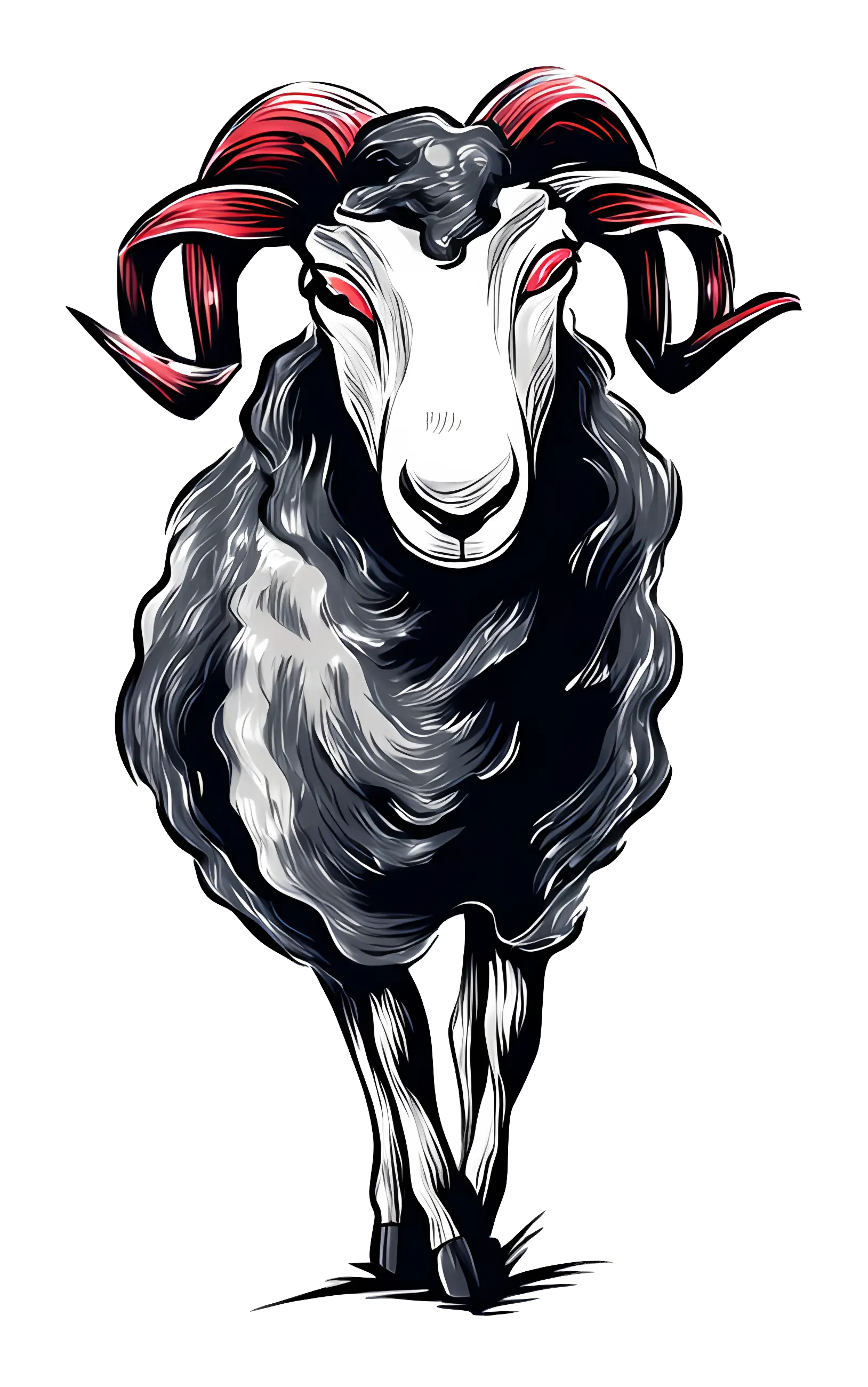 Black Ram with Red Horns