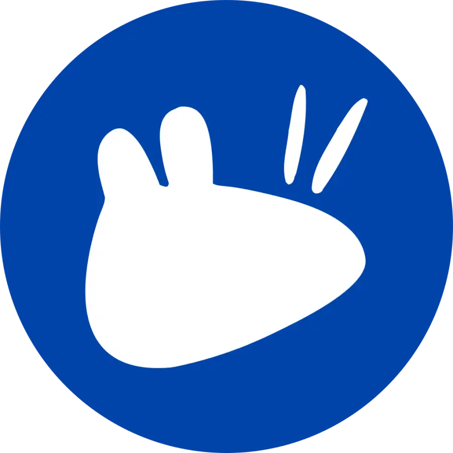 Blue Circle Logo with Minimalist White Graphic