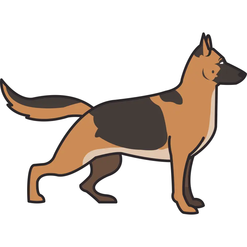 German Shepherd Cartoon Icon Design