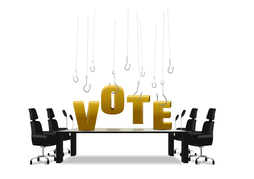Vote Concept with Hooks and Chairs