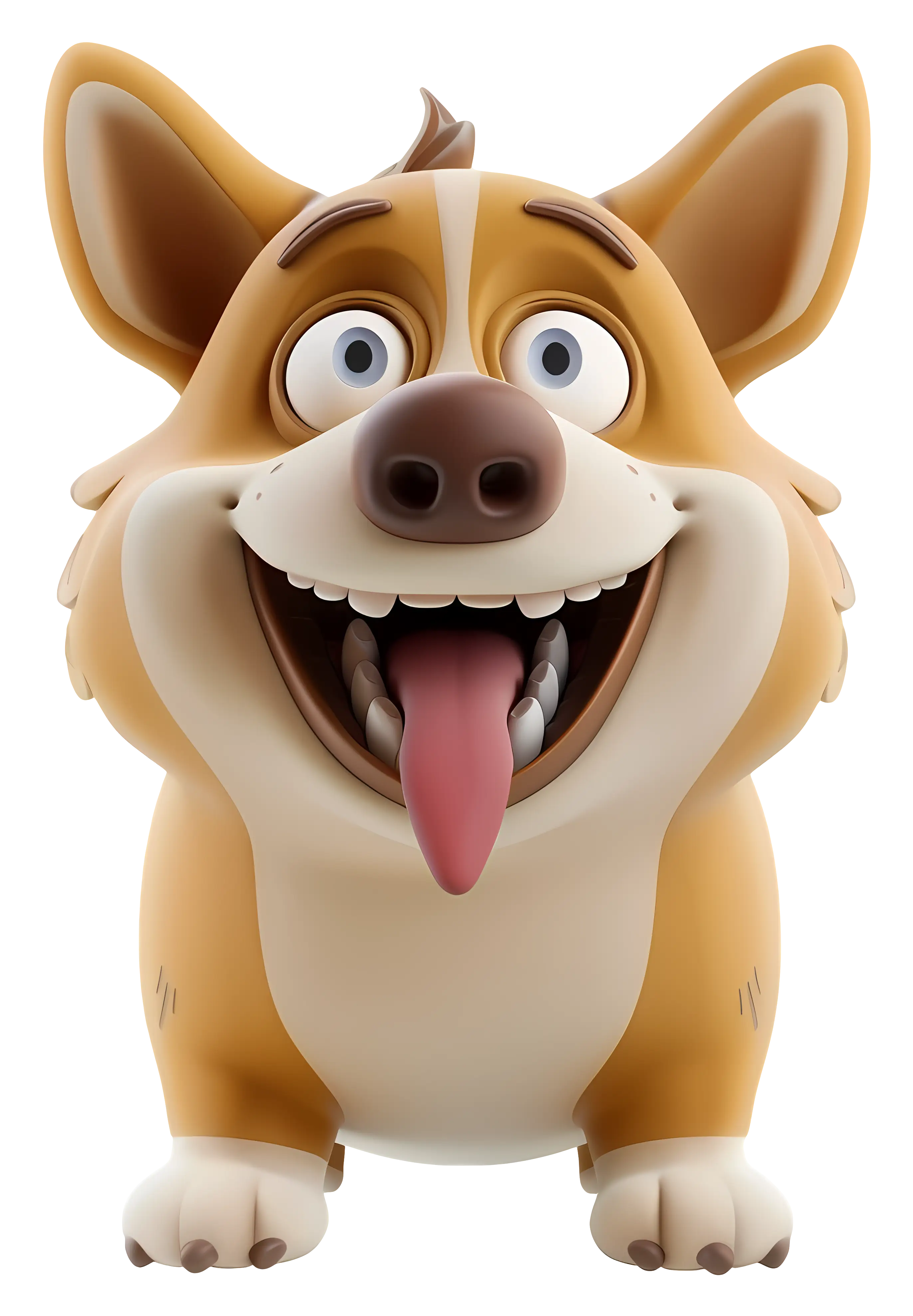 Happy Cartoon Corgi Dog