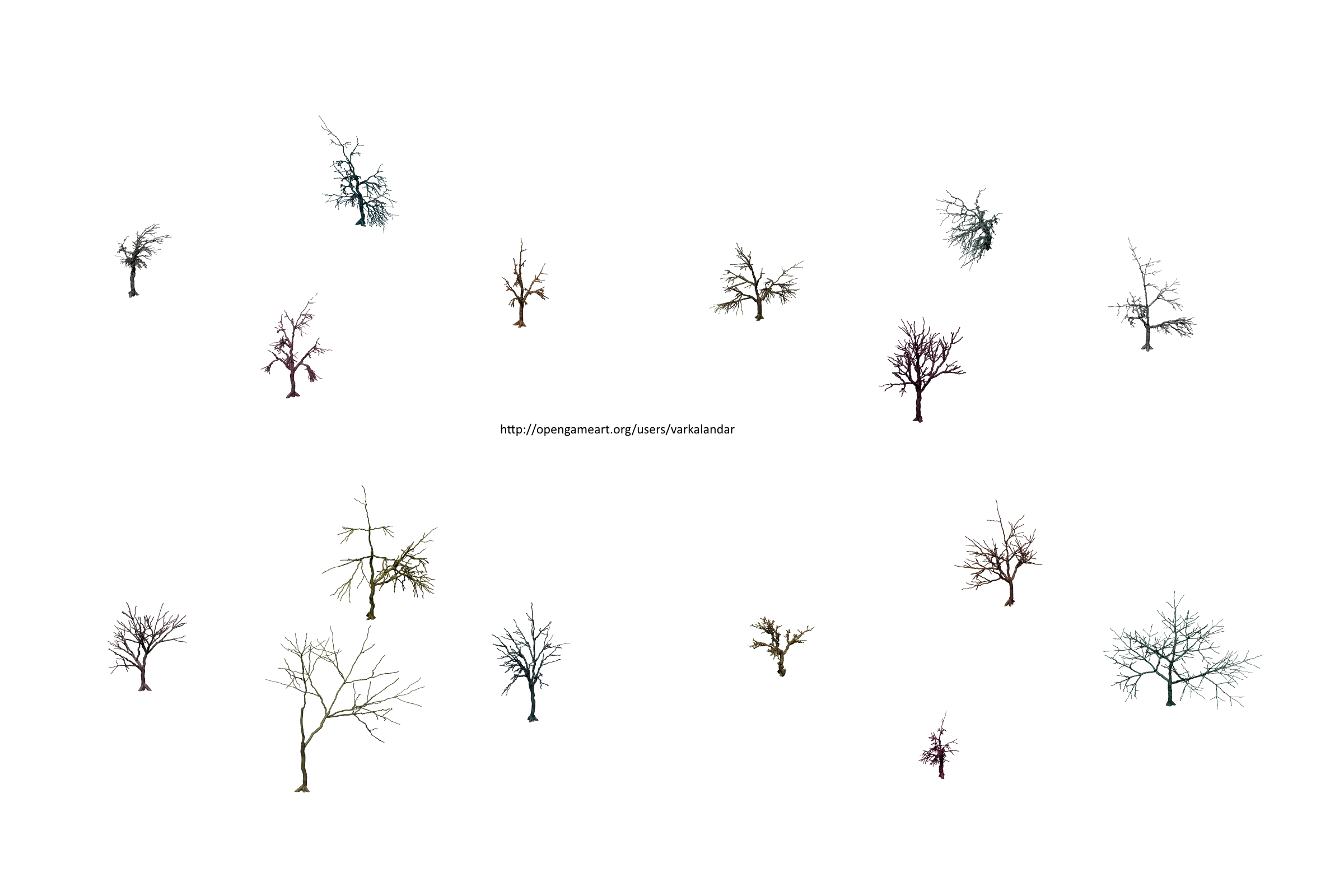 Leafless Winter Trees in Minimalist Style