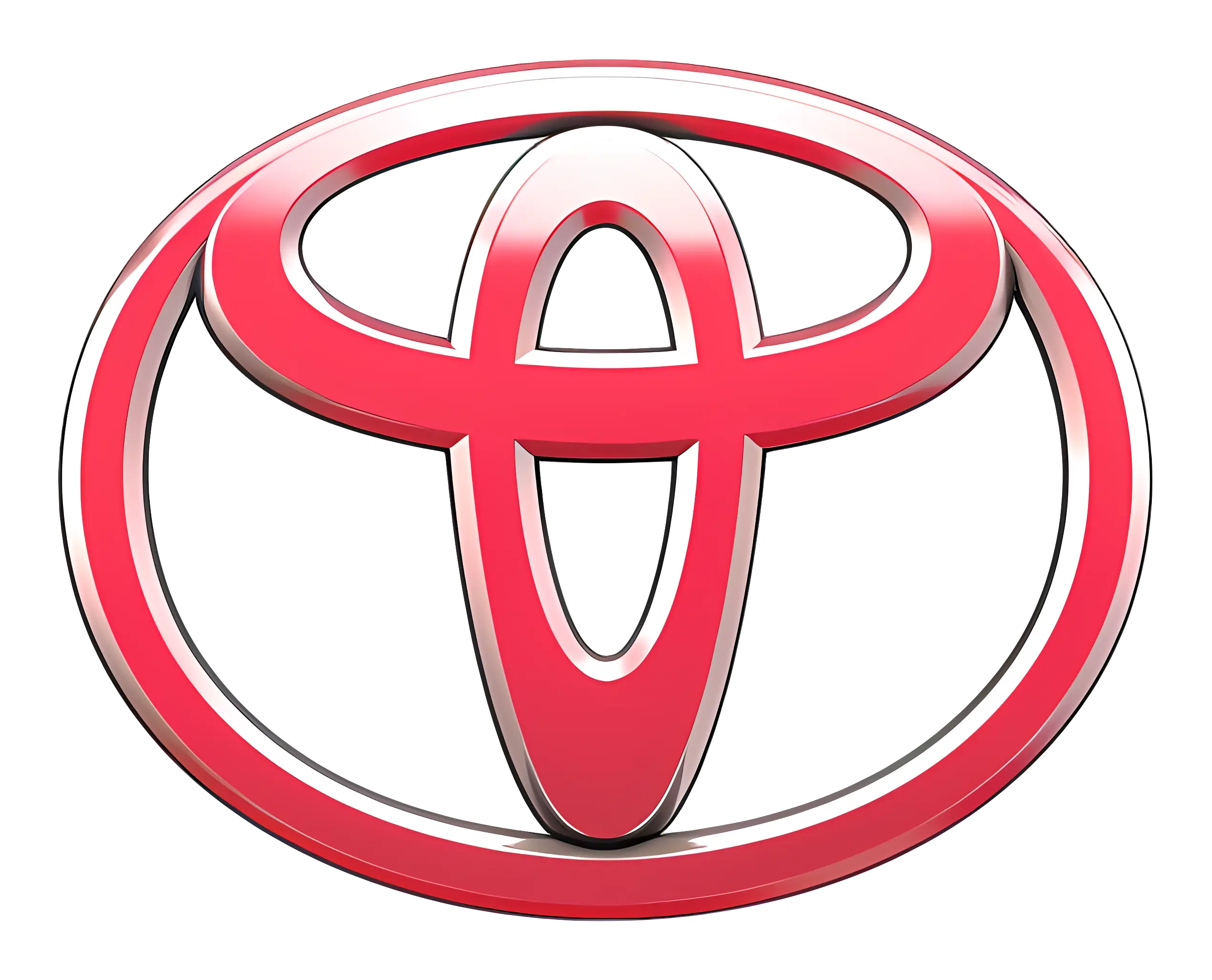 Toyota Logo with Chrome and Red Effect