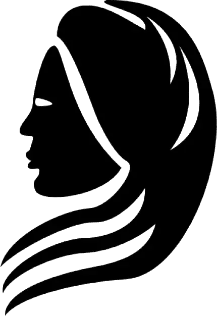 Silhouette of Woman with Flowing Hair