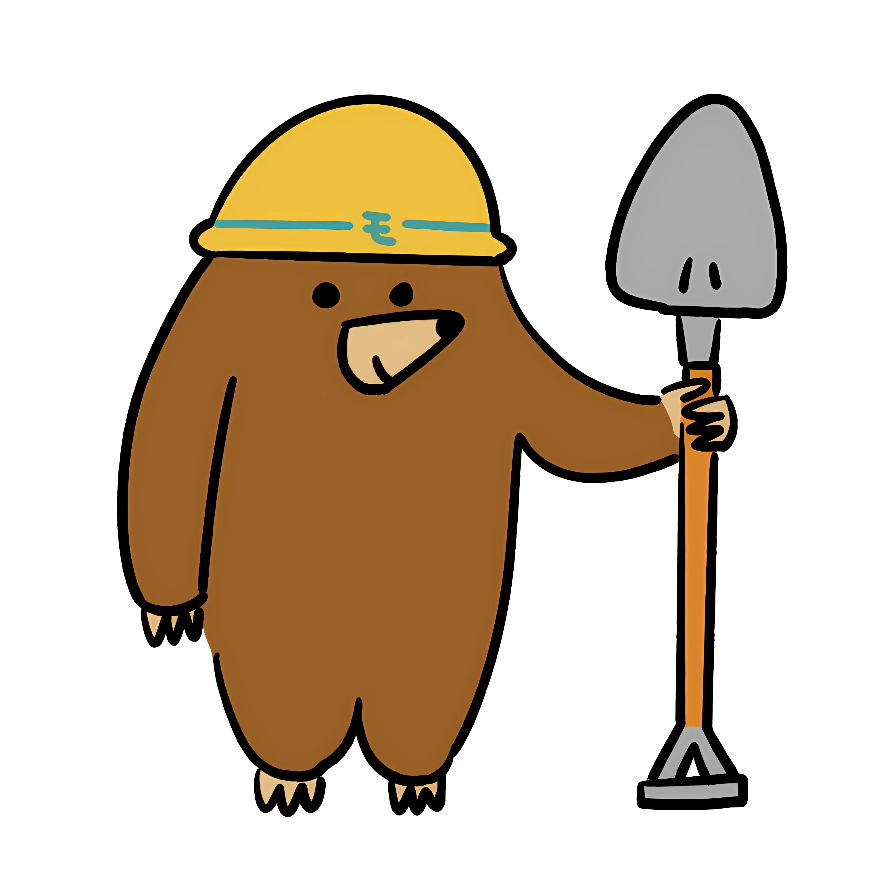 Cartoon Bear with Shovel