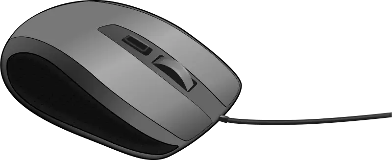 Gray Wired Computer Mouse Illustration