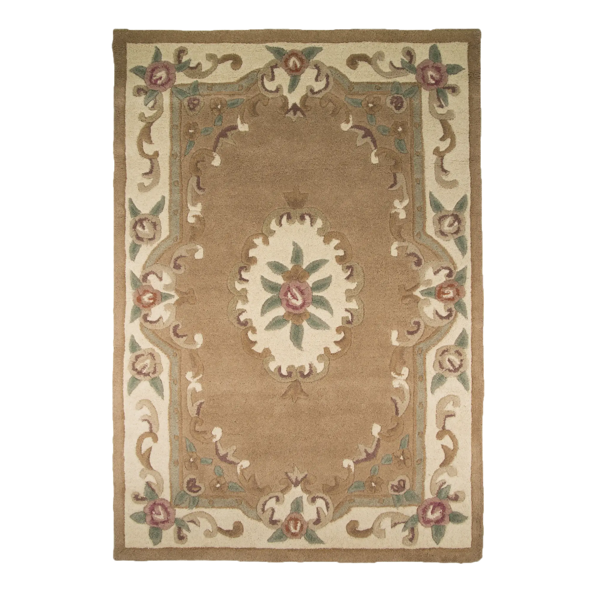 Elegant Brown Rug with Floral Design