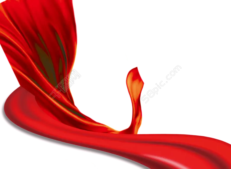 Elegant Flowing Red Fabric Illustration