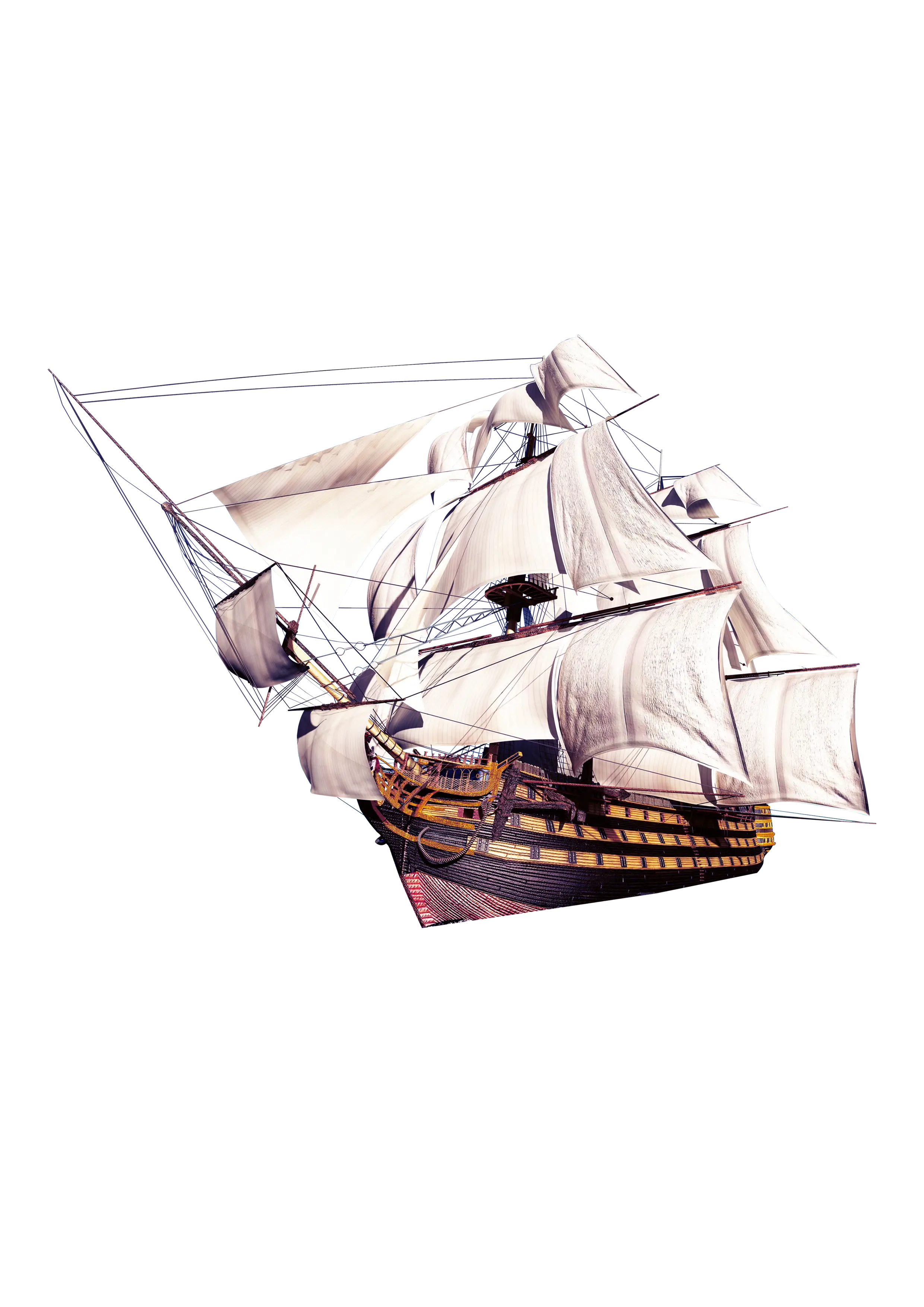 Historical Sailing Ship on the Ocean