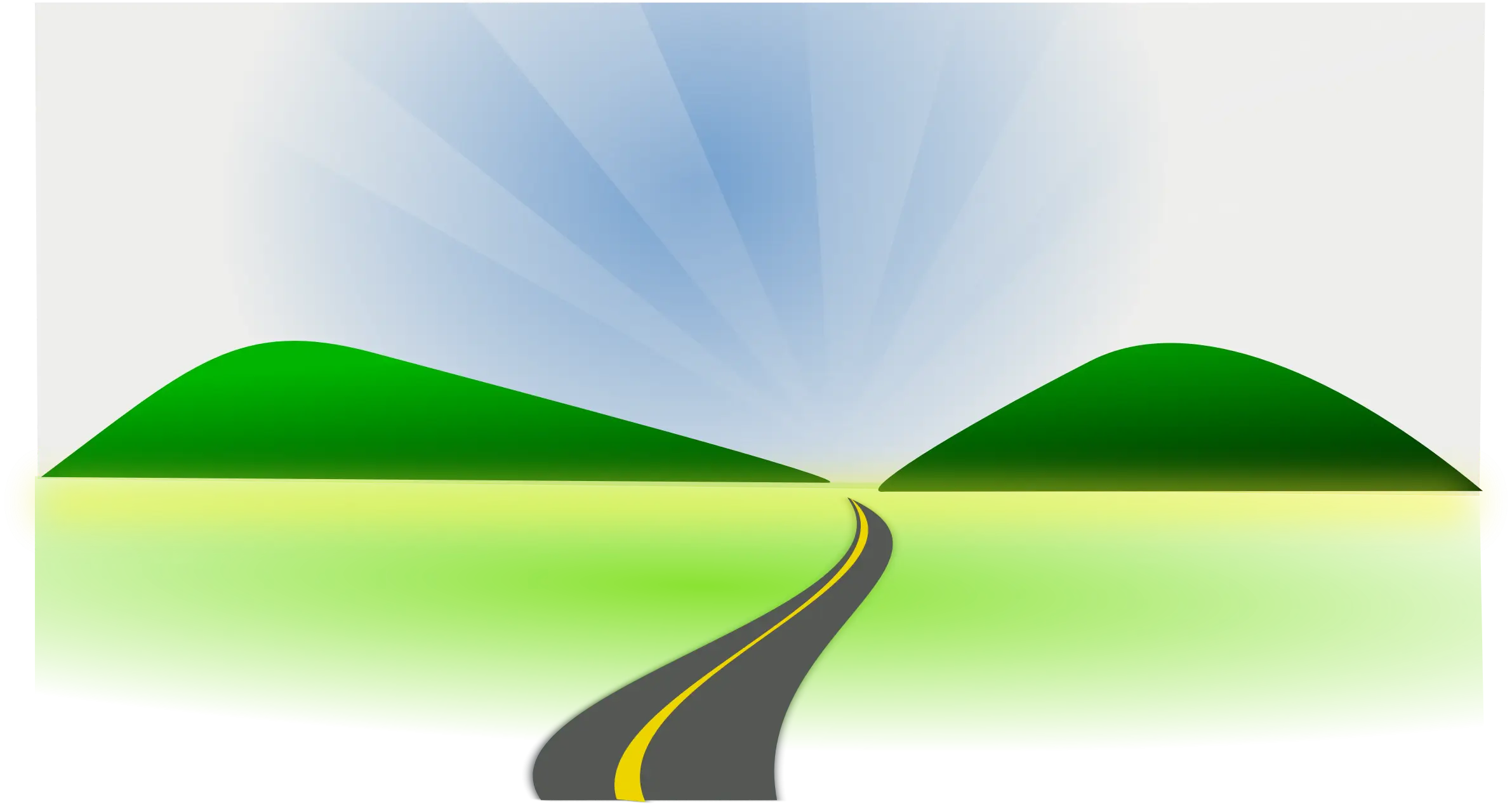 Road to the Hills Under a Bright Sky