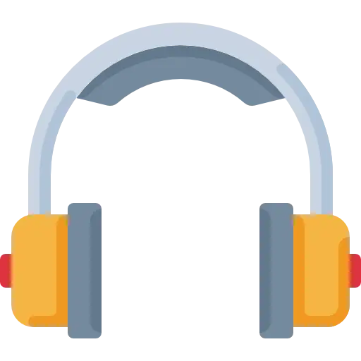 Yellow Headphones with Gray Band