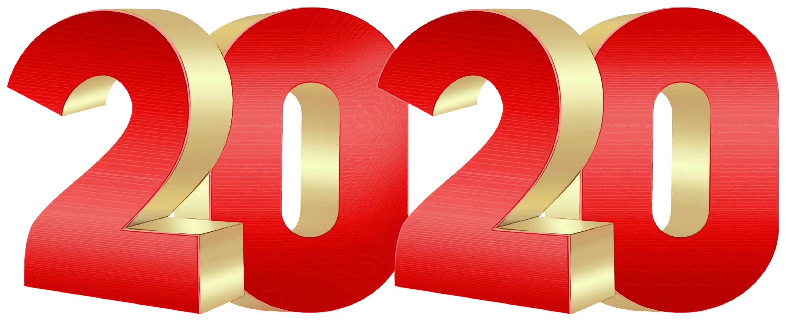Red and Gold 2020 New Year Text
