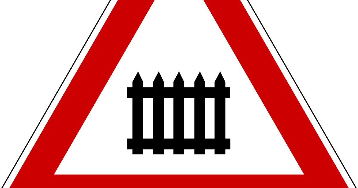 Triangular Railway Crossing Warning Sign