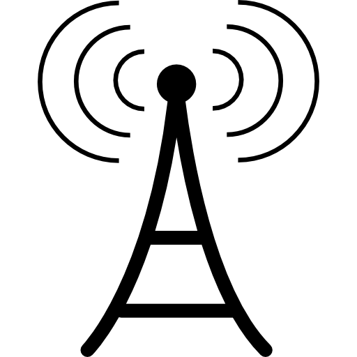 Radio Antenna Icon with Signal Waves