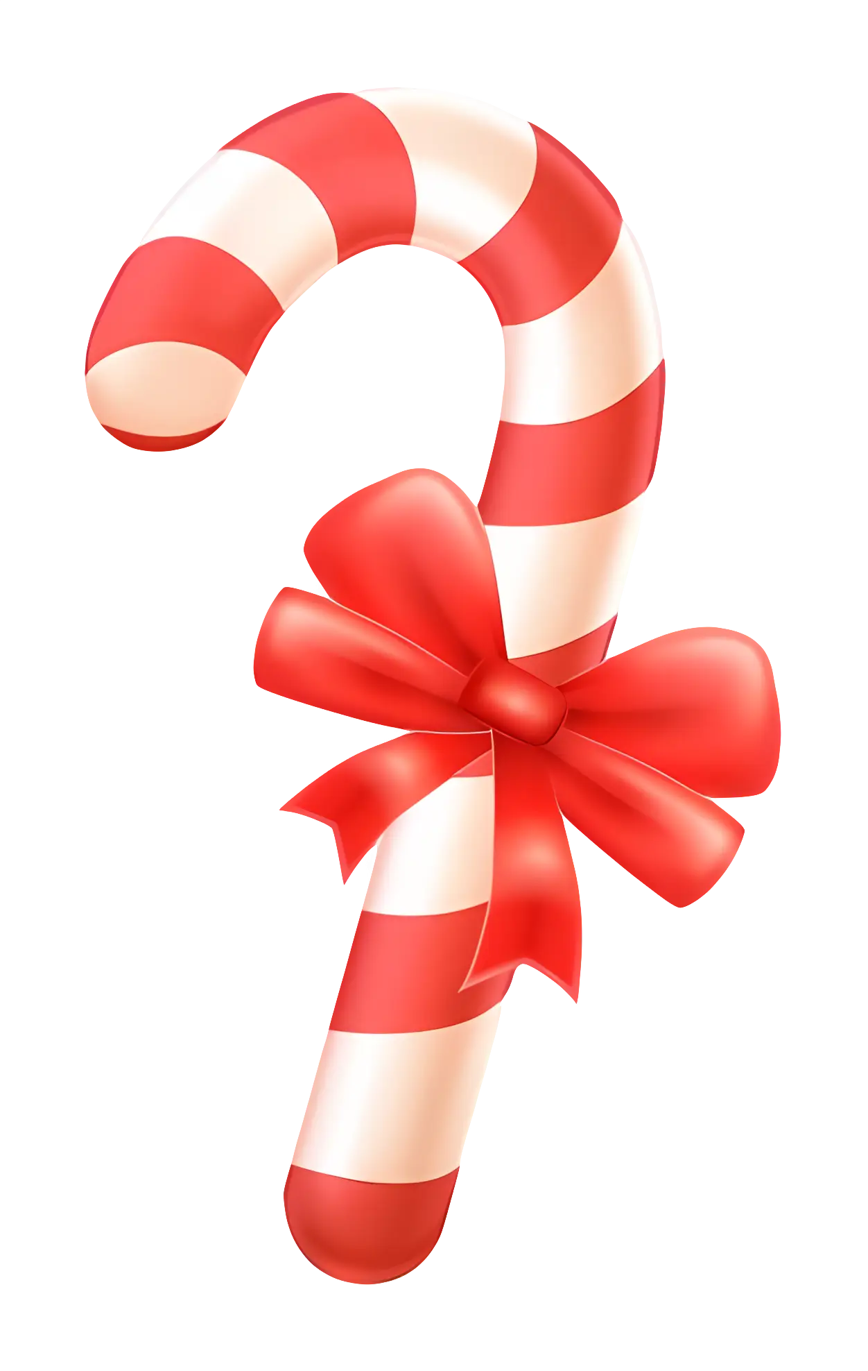 Red and White Candy Cane with Festive Bow