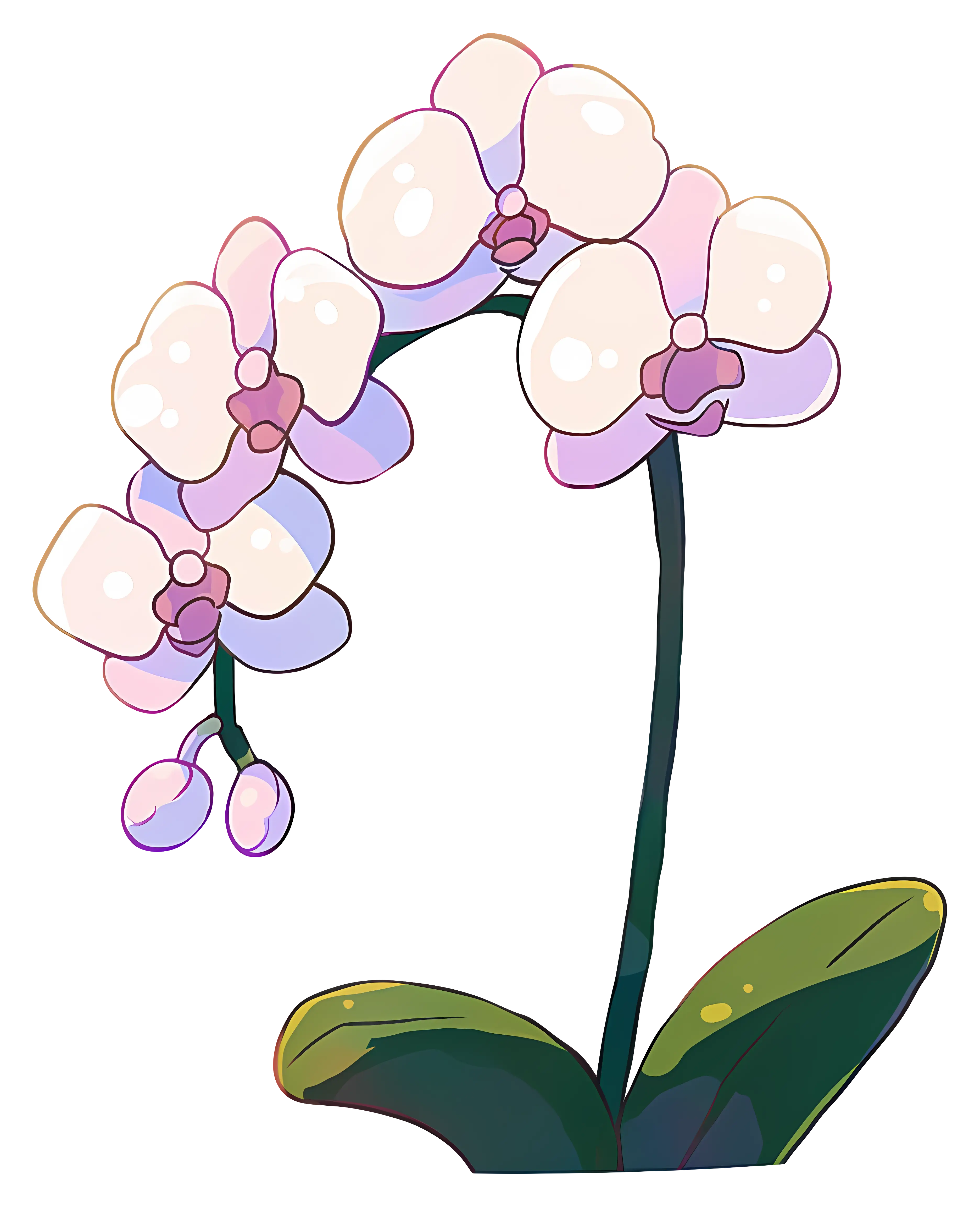 Cartoon Orchid Flower Illustration