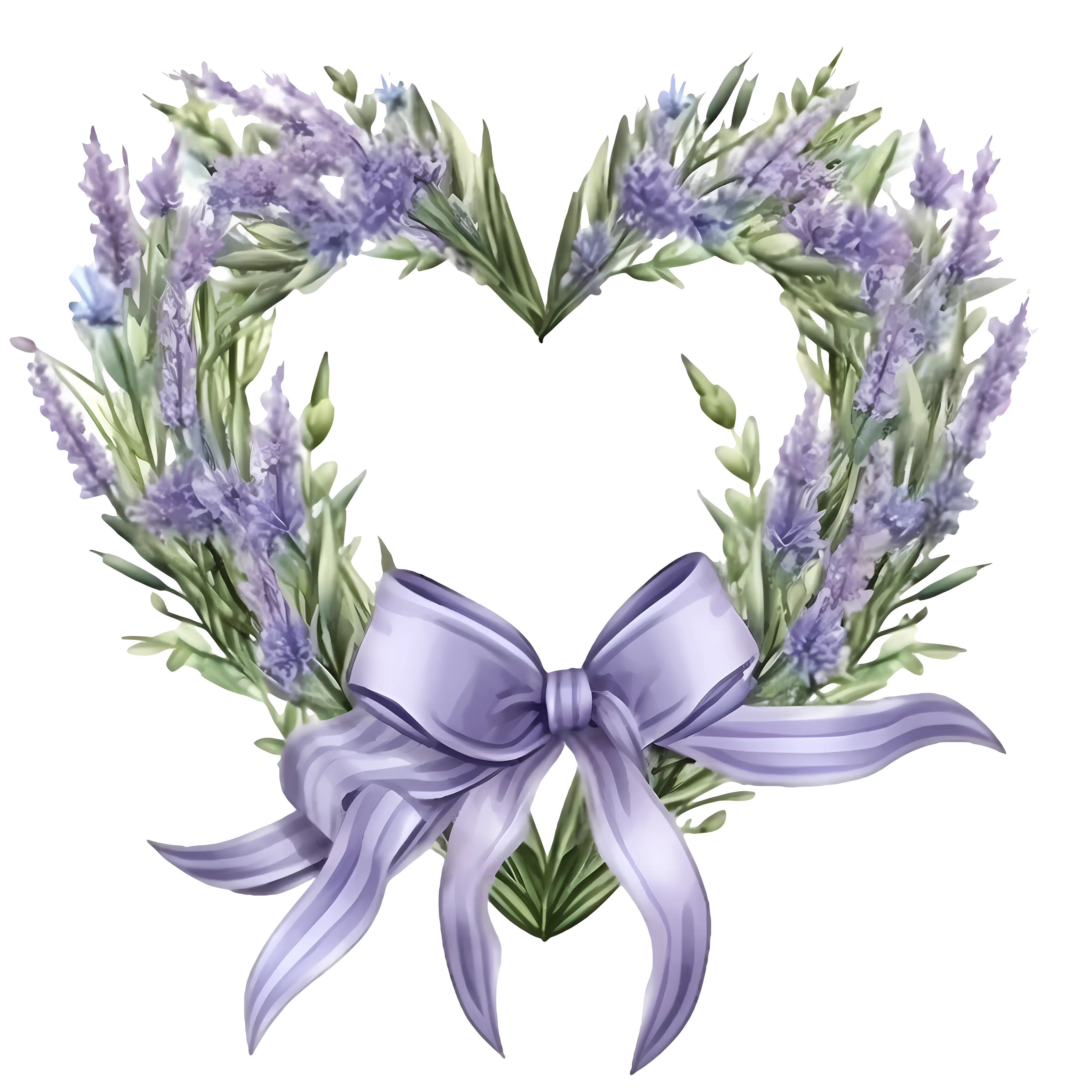 Lavender Wreath in Heart Shape