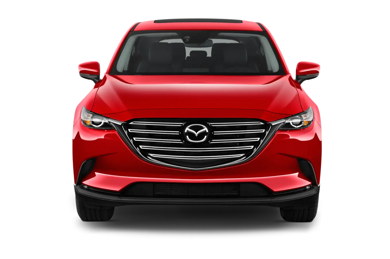 Modern Red Sedan Car Front View