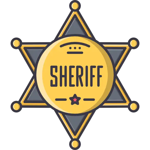 Yellow Sheriff Badge Icon