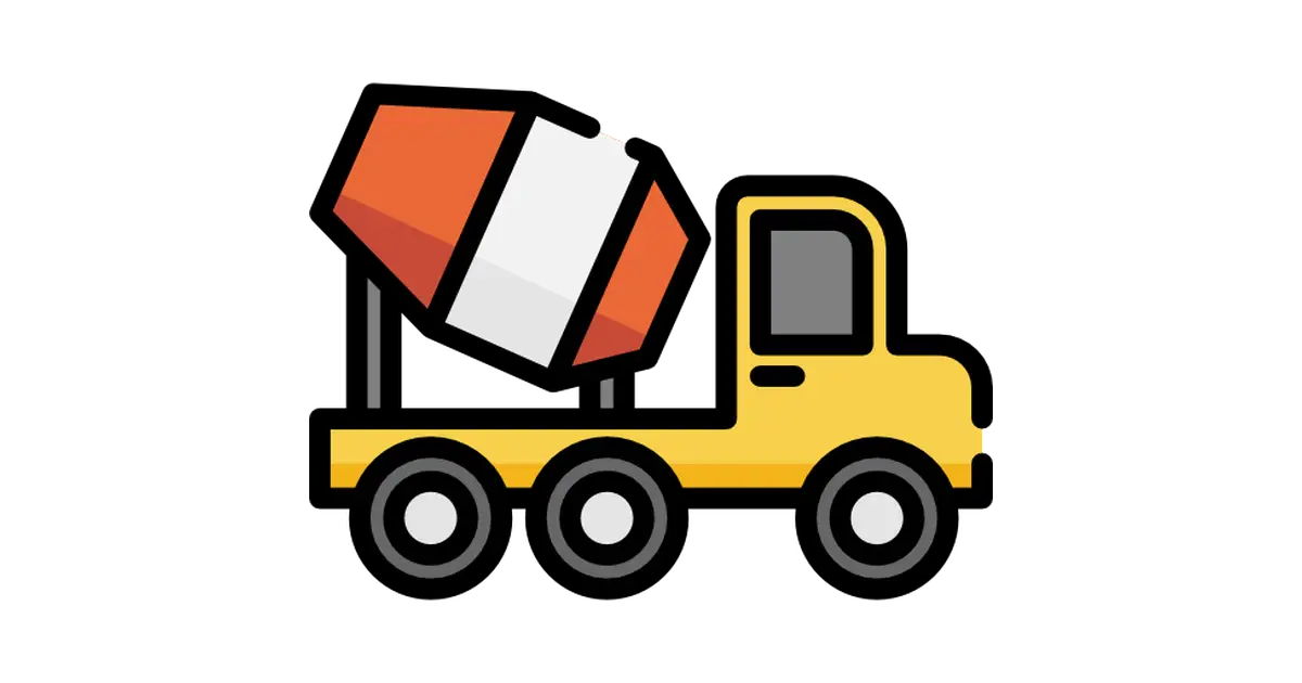 Cartoon Cement Mixer Truck for Construction
