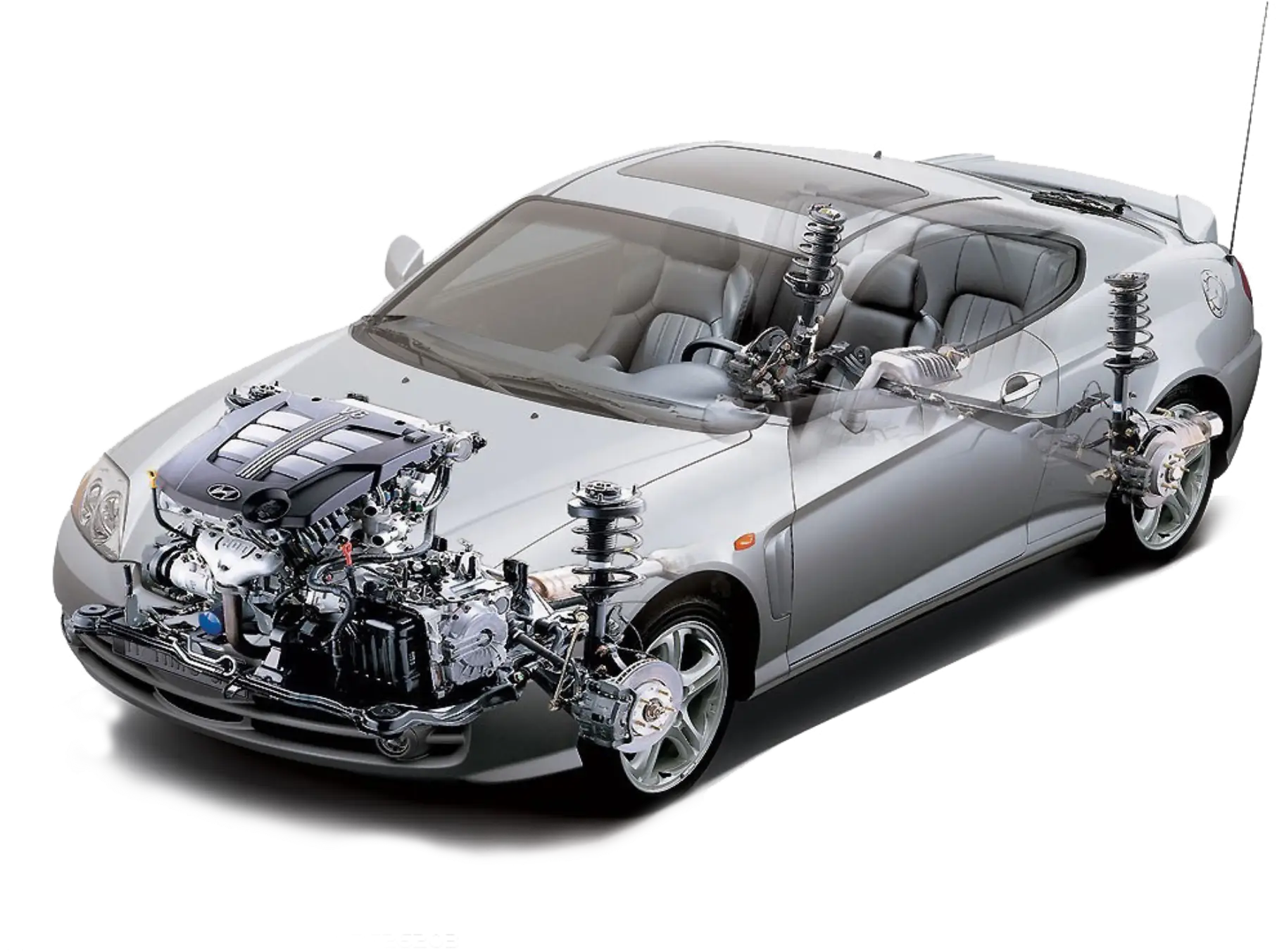 Car with Visible Components