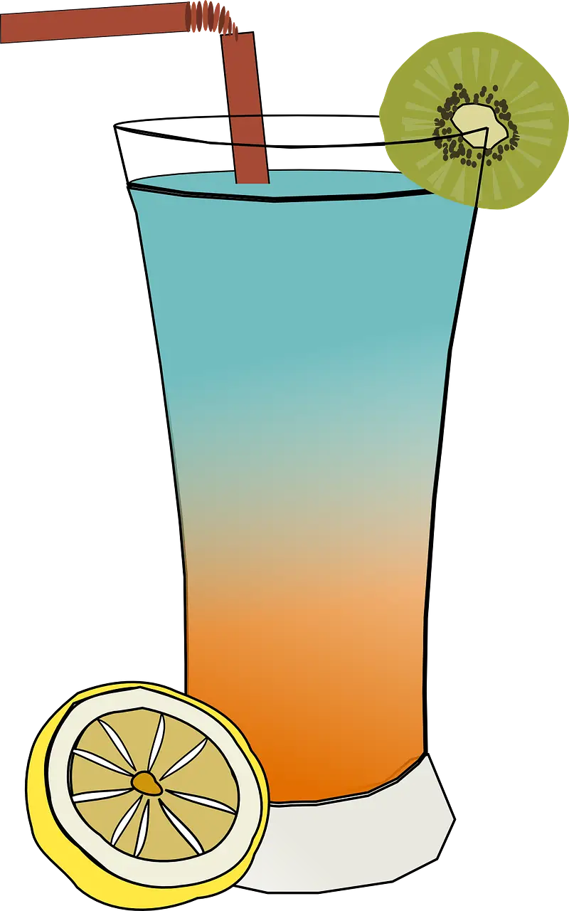 Glass of Colorful Mixed Drink