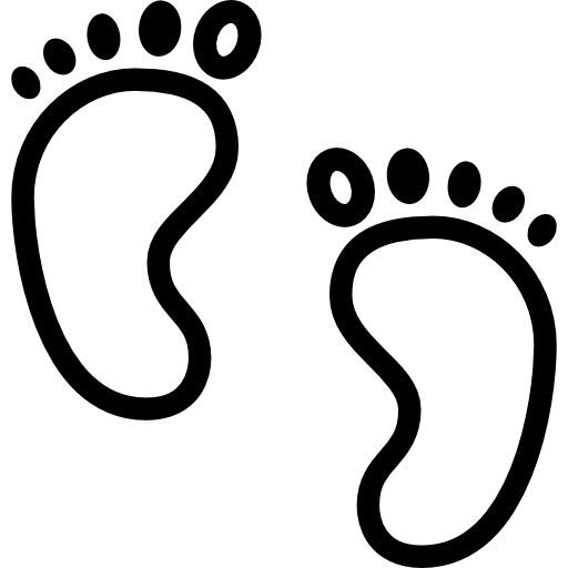 Simple Footprint Icon in Black