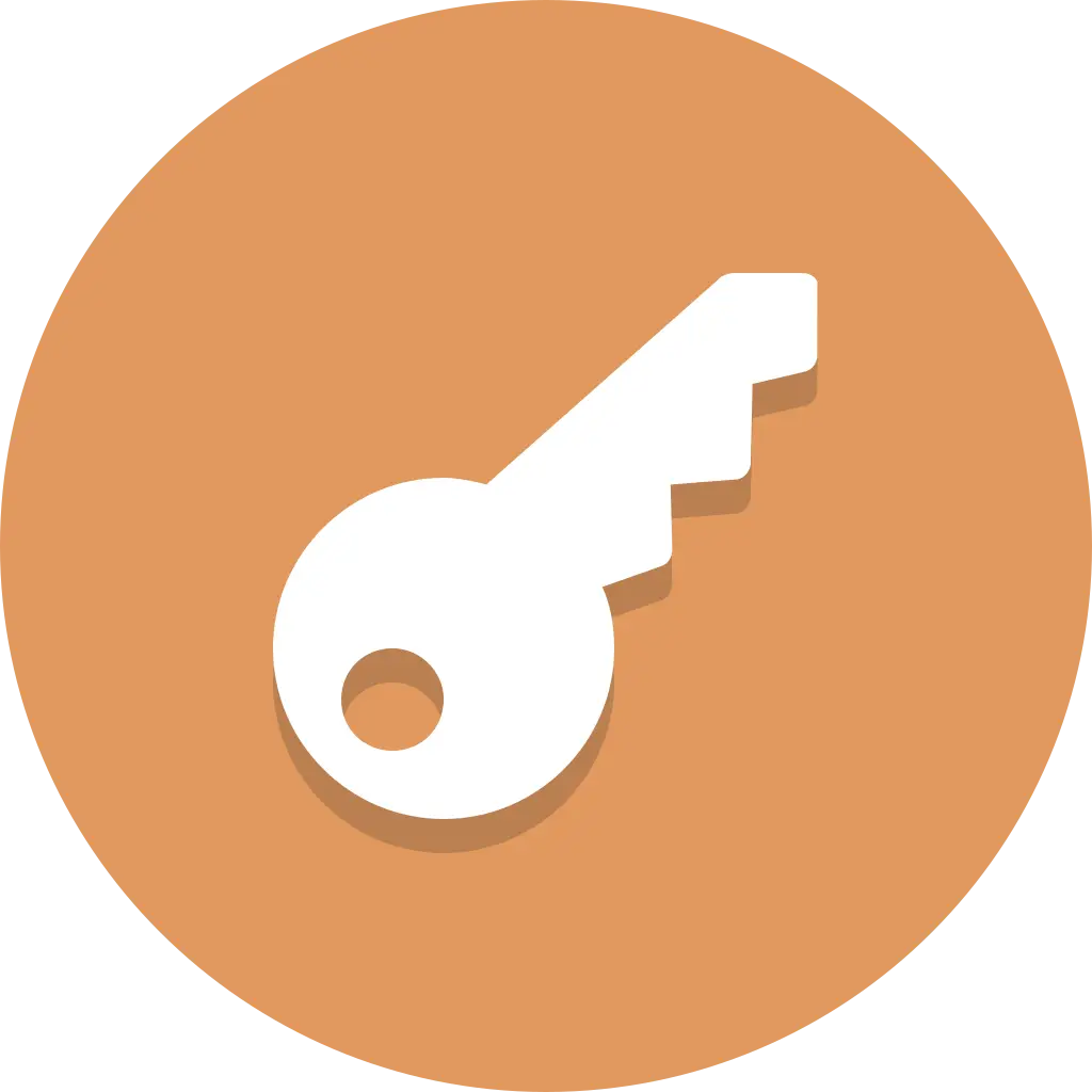 Key Symbol Illustration on Circle Background