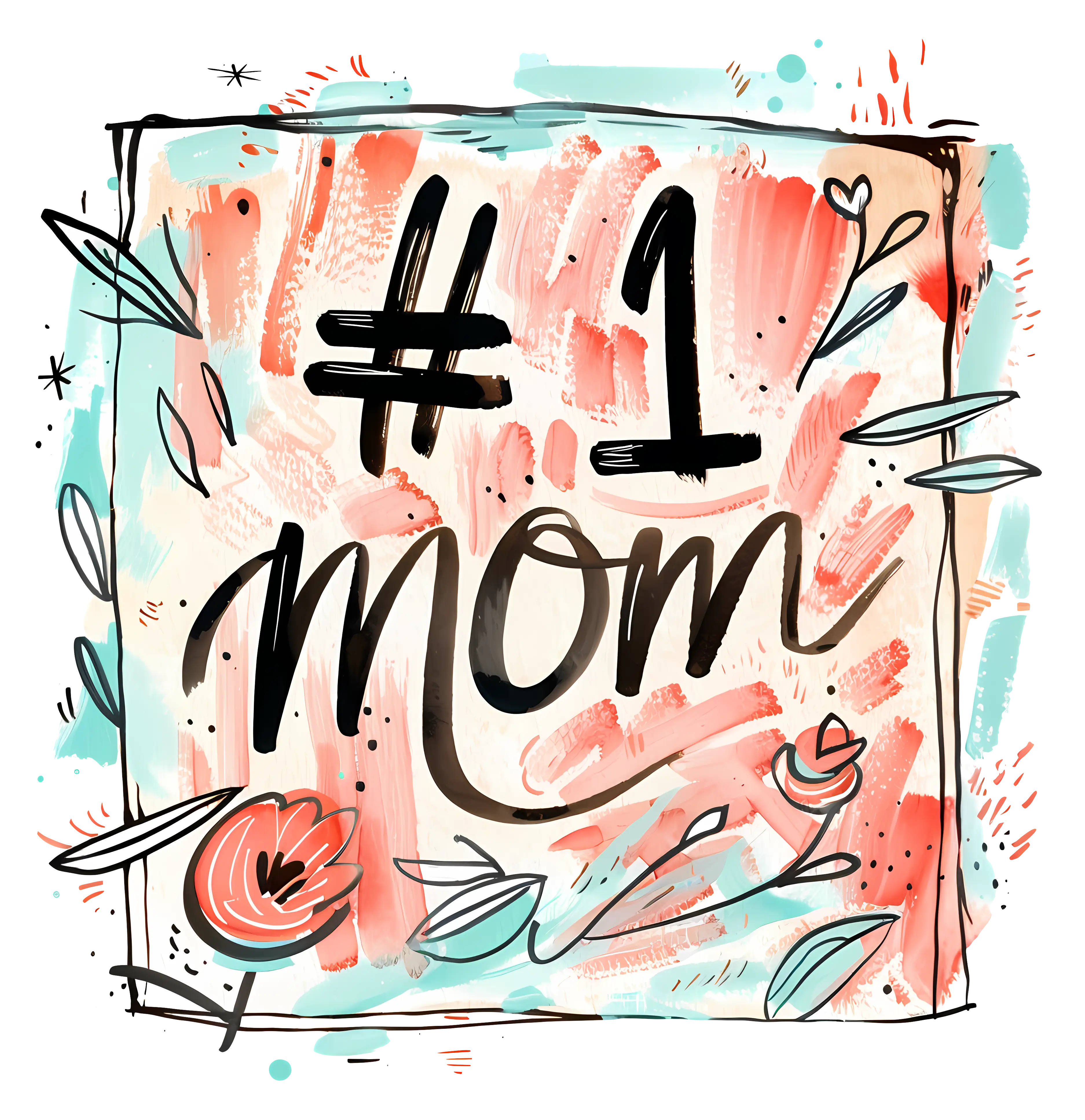 #1 Mom Text Art